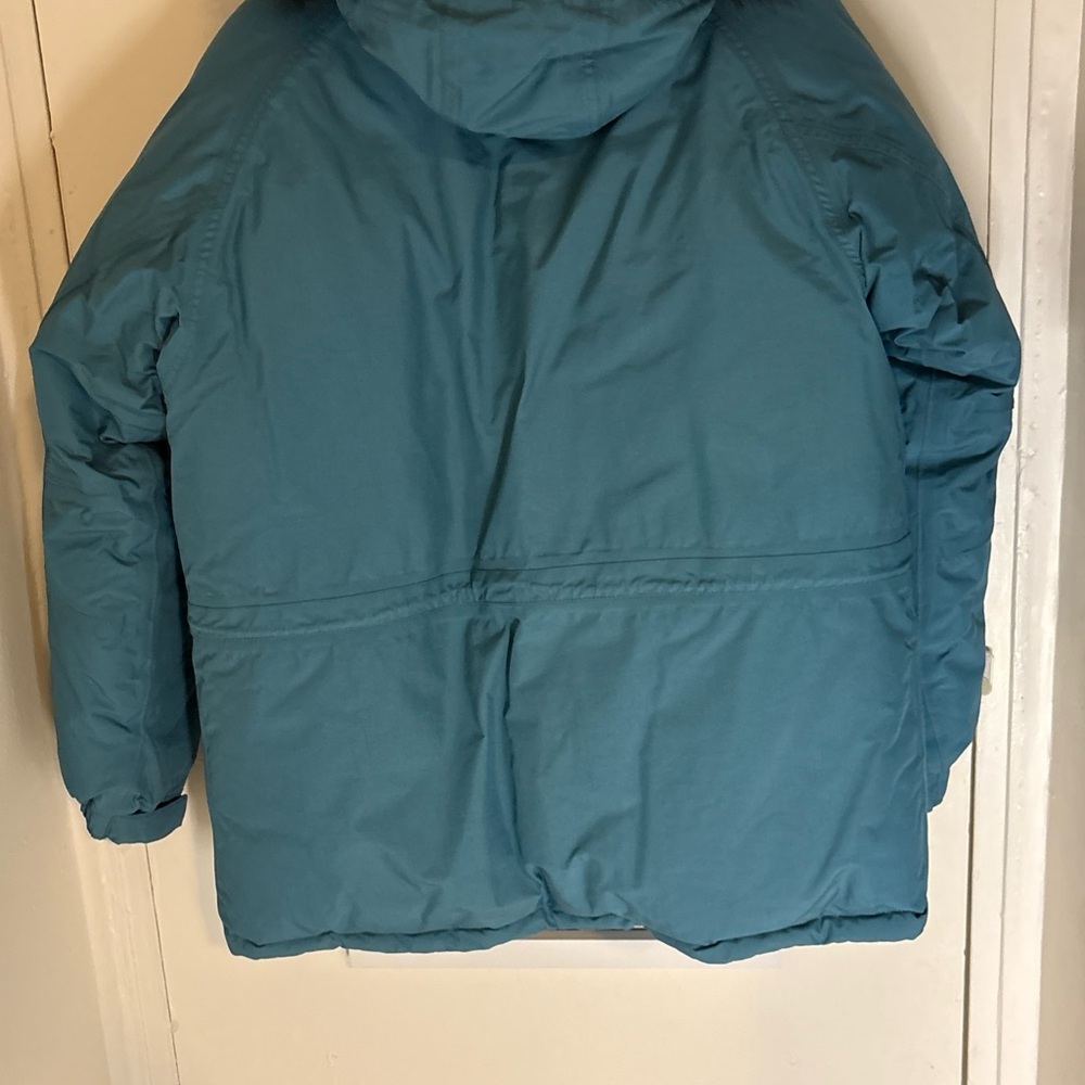 The North Face Women’s Blue Down Expedition Parka Coat Fur Hood Large - Picture 10 of 10